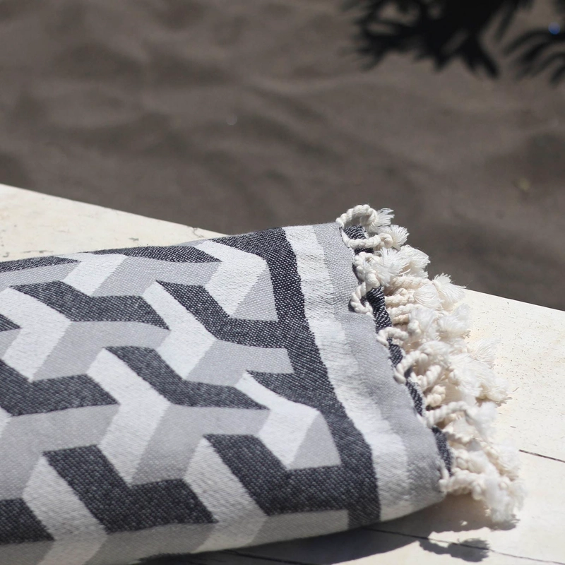 TOALLA TURCA DE ALGODON FETHIYE GRIS 1 M X 2,05 M - 2