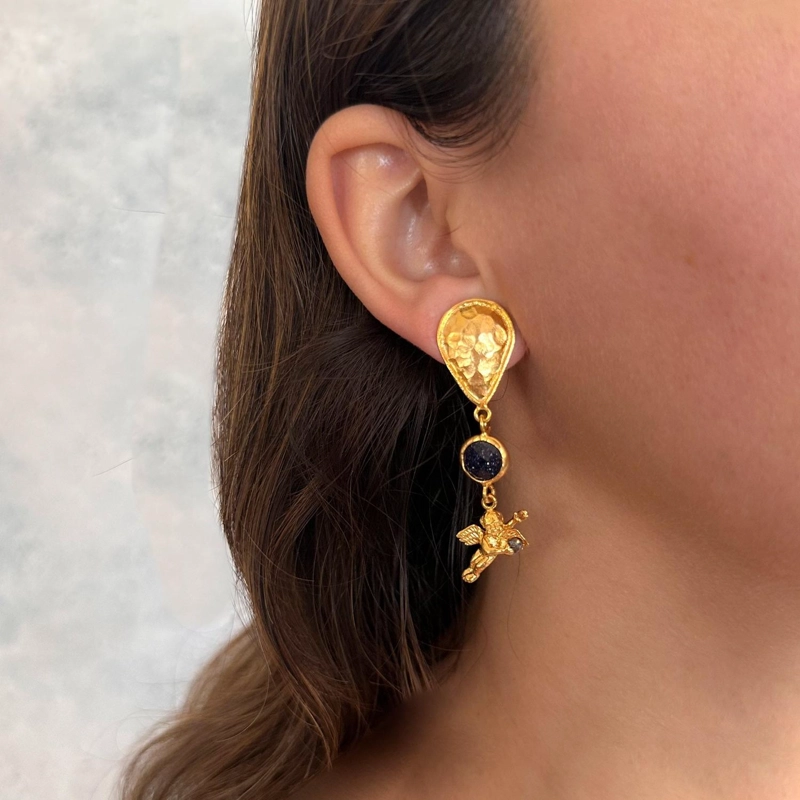 AROS TURKUAZ MALIK ENCHAPADO EN ORO 18K - 1