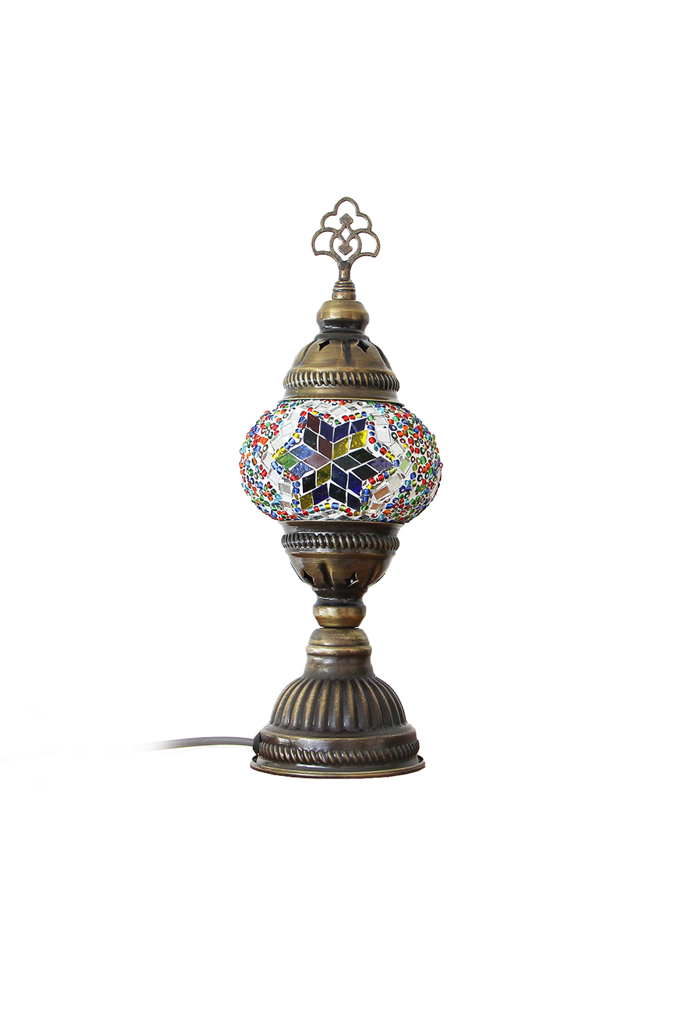 LÁMPARA TURCA DE MESA XS FLOR MULTICOLOR - 1