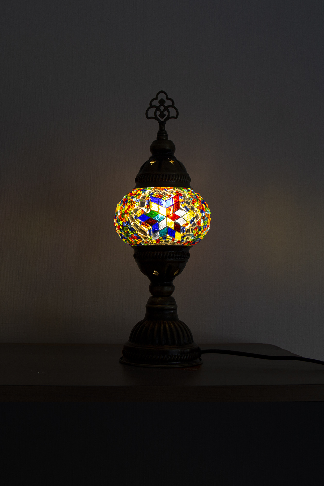 LÁMPARA TURCA DE MESA XS FLOR MULTICOLOR - 2