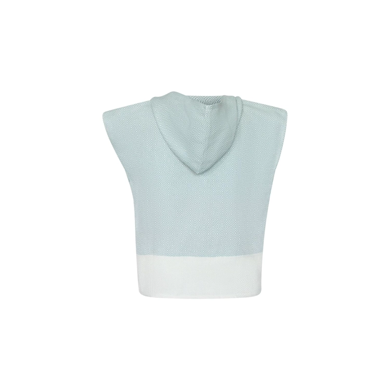 PONCHO TOALLA ALGODON TURCO NIÑO MARMARA AZUL EGEO M - 2