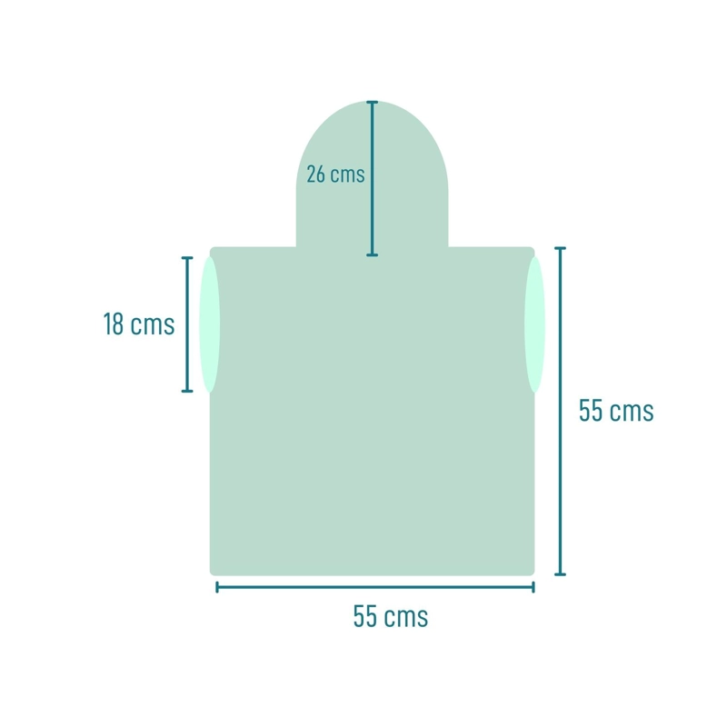 PONCHO TOALLA ALGODON TURCO NIÑO MARMARA AZUL EGEO M - 4