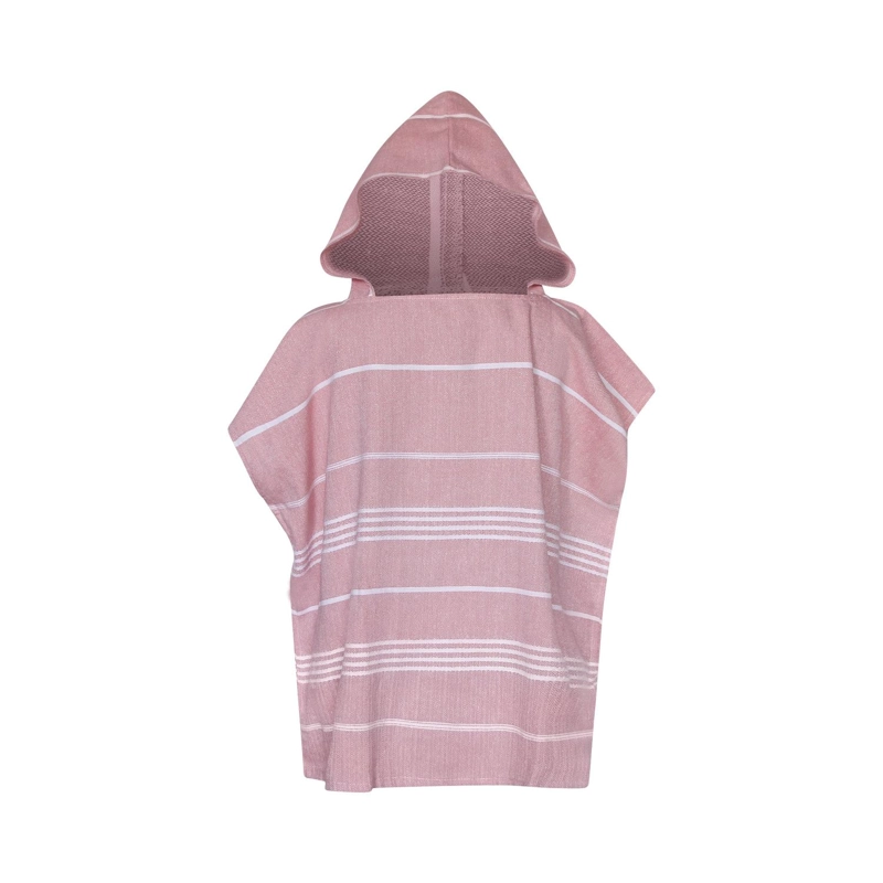 PONCHO TOALLA ALGODON TURCO NIÑO ANTALYA CORAL S - 1