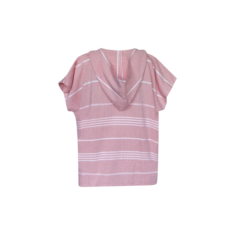 PONCHO TOALLA ALGODON TURCO NIÑO ANTALYA CORAL S - 2