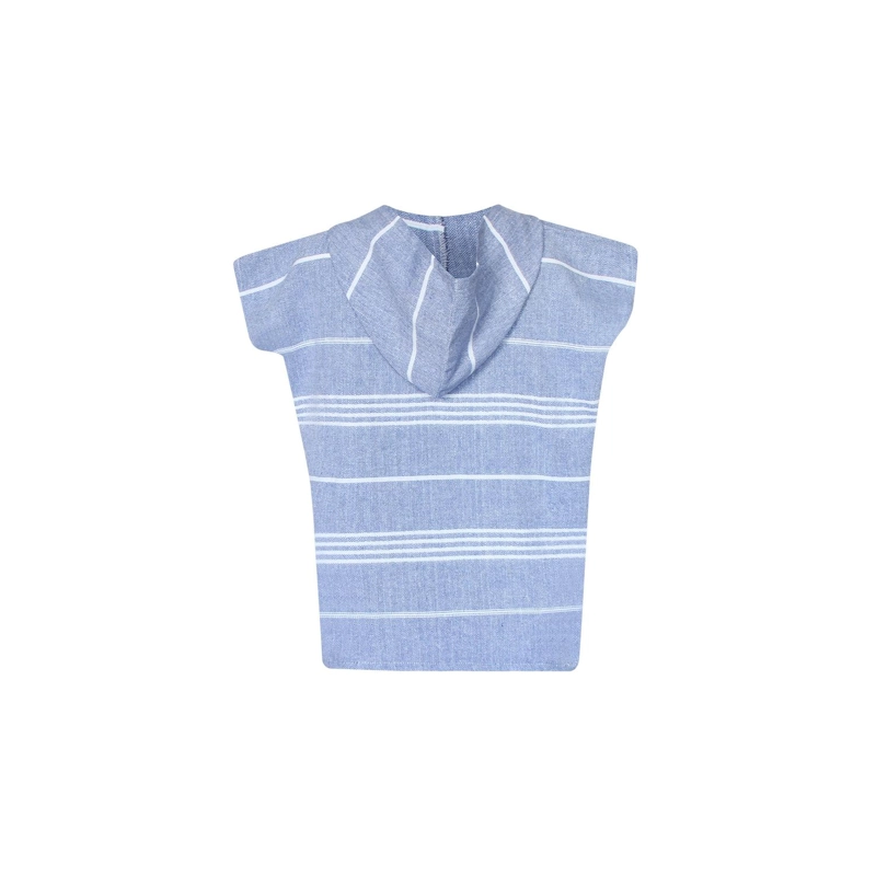 PONCHO TOALLA ALGODON TURCO NIÑO ANTALYA AZUL MARINO S - 3