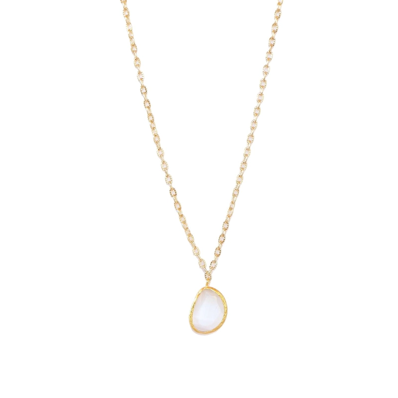 COLLAR CADENA AURA BLANCO - BAÑO DE ORO 22K - 2