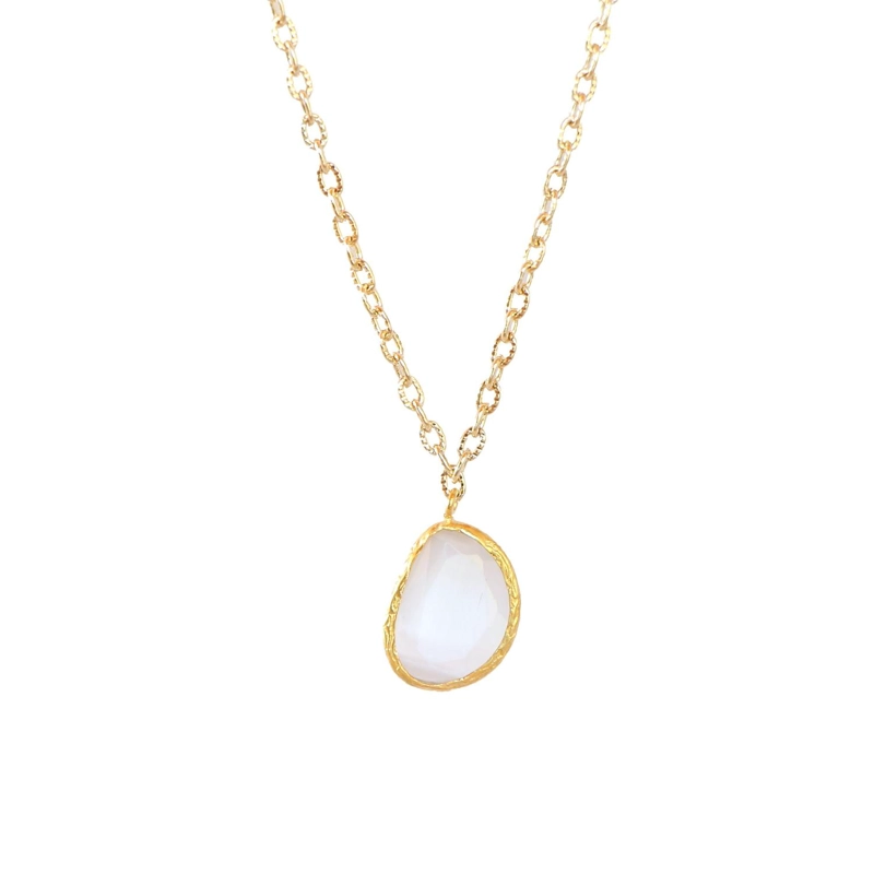 COLLAR CADENA AURA BLANCO - BAÑO DE ORO 22K - 3