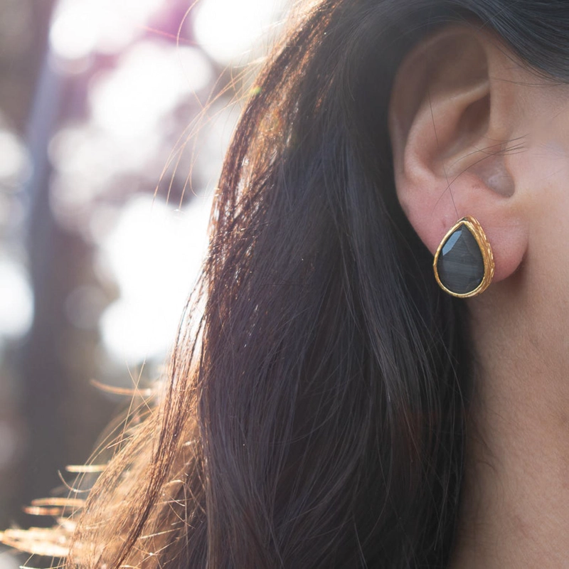 AROS NE BULA NEGROS - BAÑO DE ORO 22 K - 1