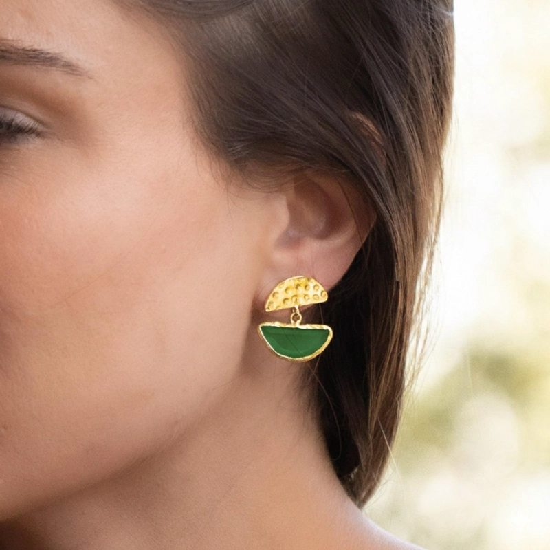 AROS YESIL AY - BAÑO DE ORO 22K - 1