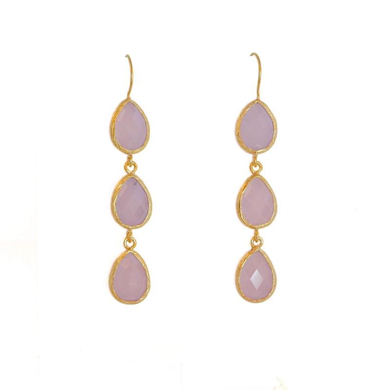 AROS GHITA ROSA - BAÑO DE ORO 22K - 1
