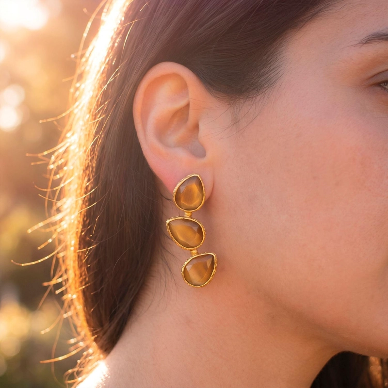 AROS BEIRUT CAMEL - BAÑO DE ORO 22K - 1
