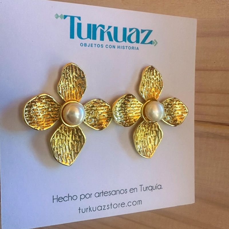 AROS ZINEB PERLA - BAÑO DE ORO 22K - 3