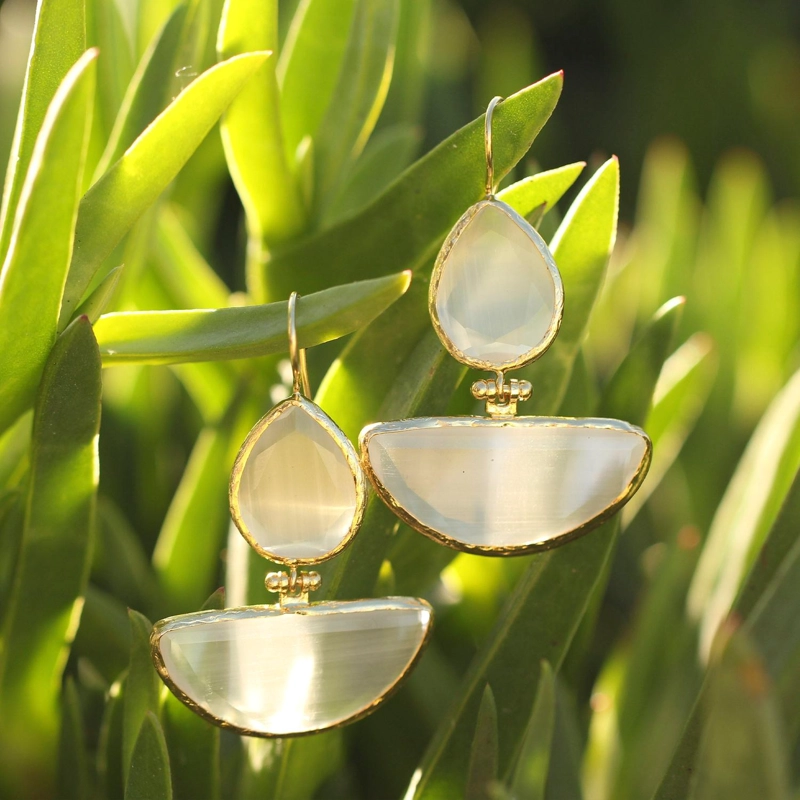 AROS YELKEN BLANCOS - BAÑO DE ORO 22K - 2