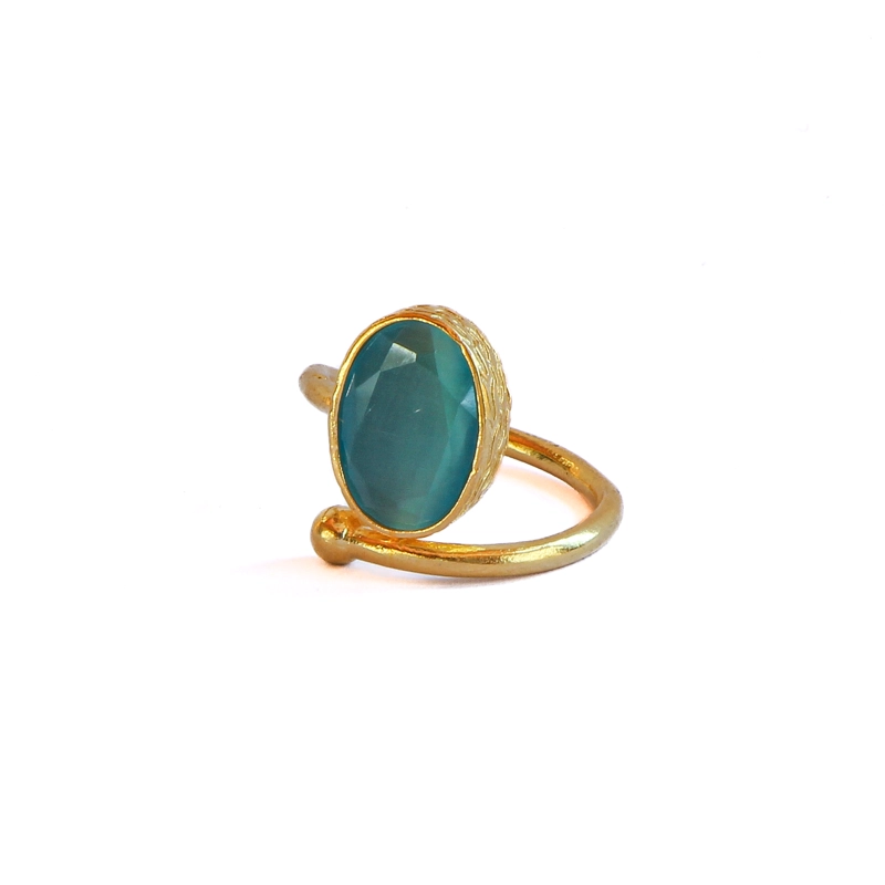 ANILLO AJUSTABLE BRISA TURQUESA - BAÑO DE ORO 22 K - 2