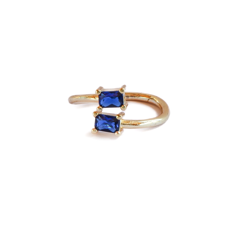 ANILLO AJUSTABLE ZILA AZUL - BAÑO DE ORO 22 K - 1