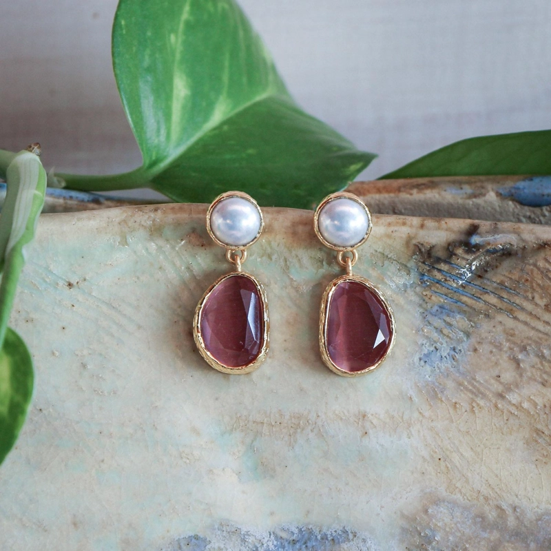 AROS BRISA PALO DE ROSA - BAÑO DE ORO 22K - 1