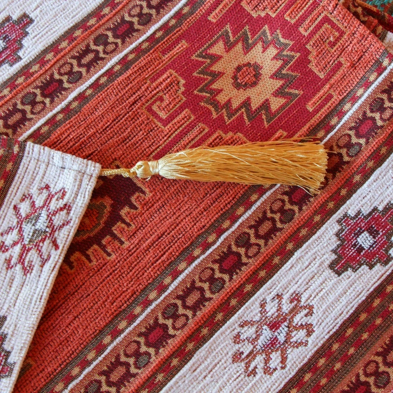 PIECERA KING/SUPER KING KILIM TERRACOTA Y BLANCO - 2