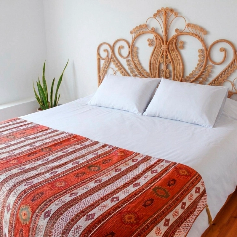 PIECERA KING/SUPER KING KILIM TERRACOTA Y BLANCO - 3