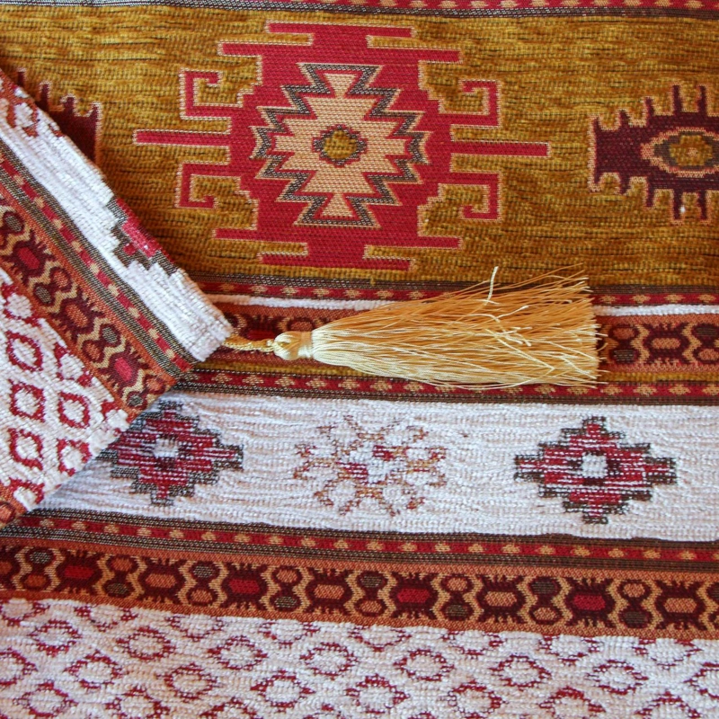 PIECERA KING/SUPER KING KILIM CAFE  CLARO Y BLANCO - 2