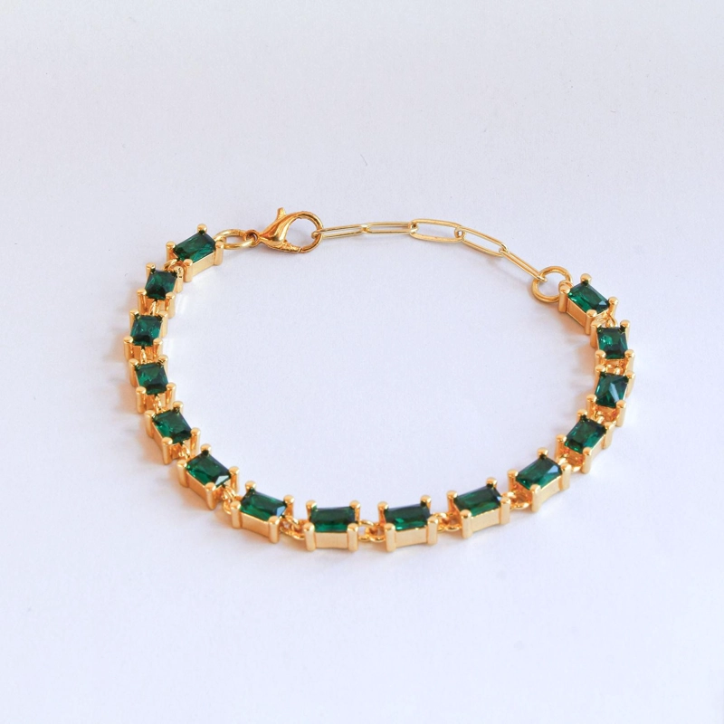 PULSERA SARAY VERDE - BAÑO DE ORO 22K - 2