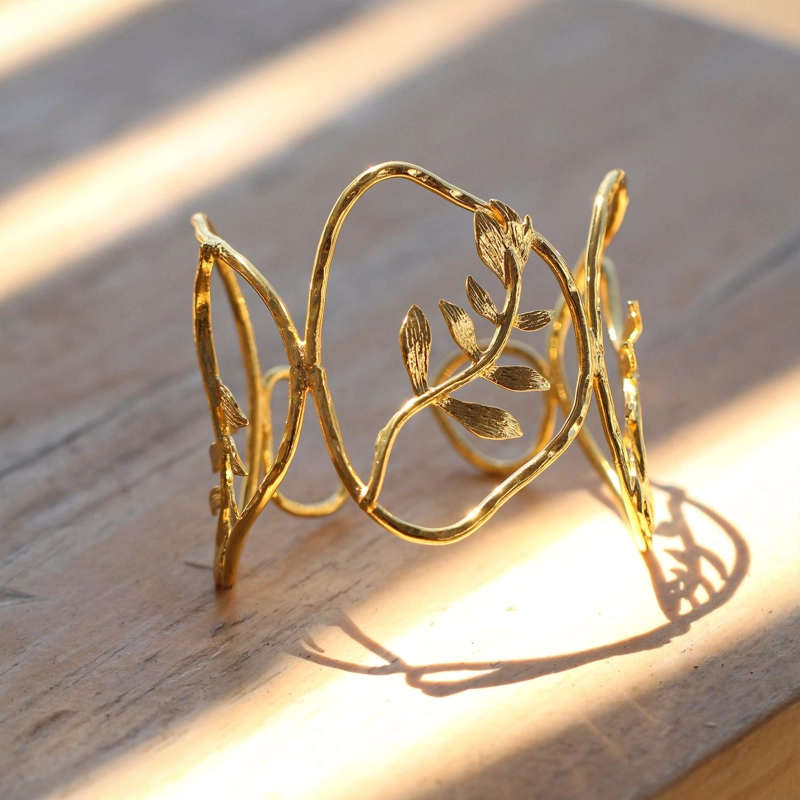 BRAZALETE AJUSTABLE ZEYTIN - BAÑO DE ORO 22K - 3