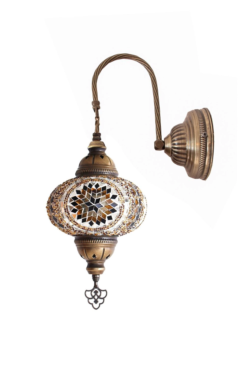 LAMPARA TURCA DE PARED M AMBAR + AMPOLLETA - 1