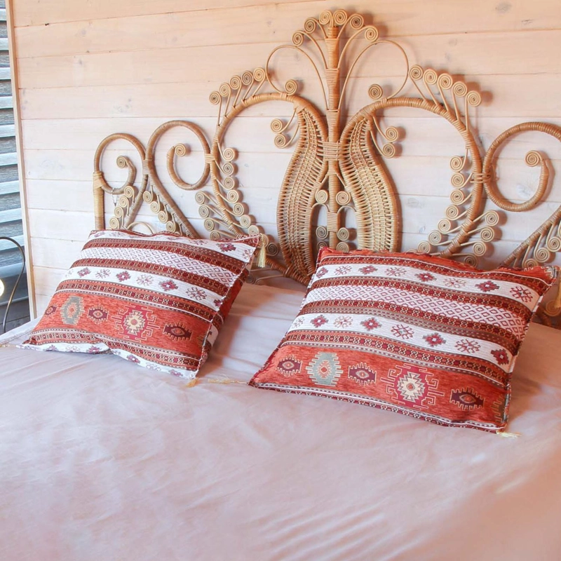 PACK DE 2 ALMOHADONES KILIM TERRACOTA Y BLANCO - 2