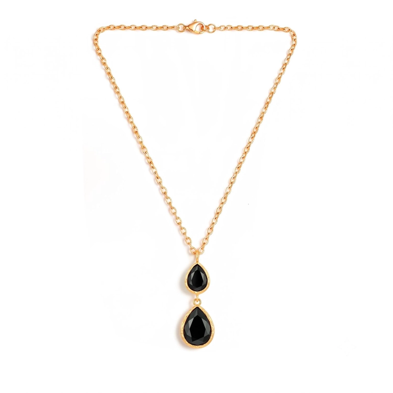 COLLAR CADENA DOBLE AURA NEGRO - 1