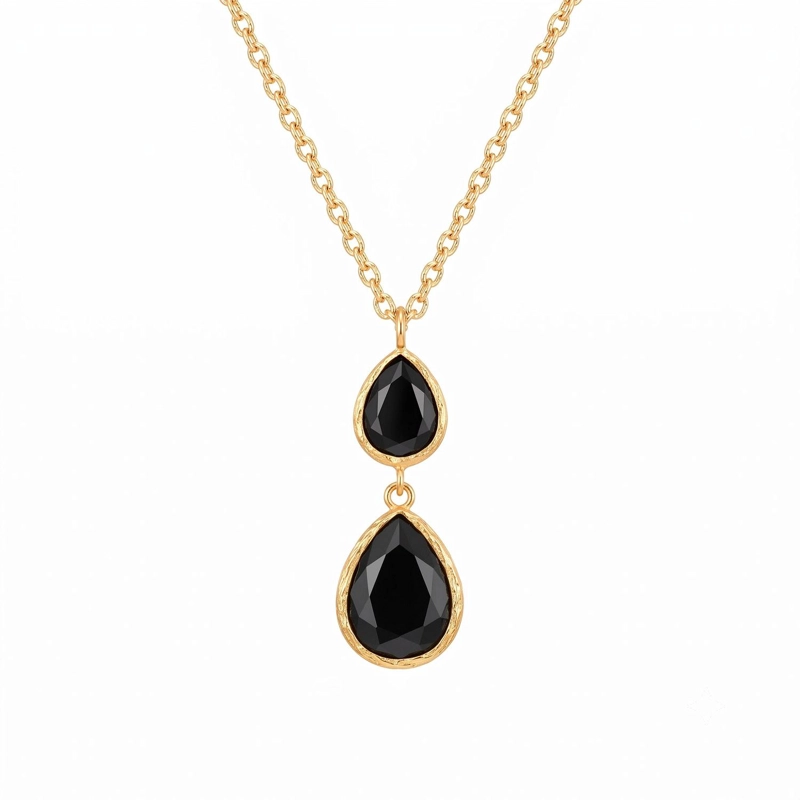 COLLAR CADENA DOBLE AURA NEGRO - 2