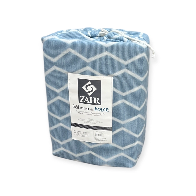 JUEGO SABANAS DE POLAR ESTAMPADAS AZUL 1 PLAZA - 1