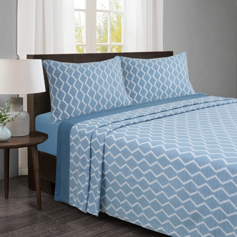 JUEGO SABANAS DE POLAR ESTAMPADAS AZUL 1 PLAZA - 3
