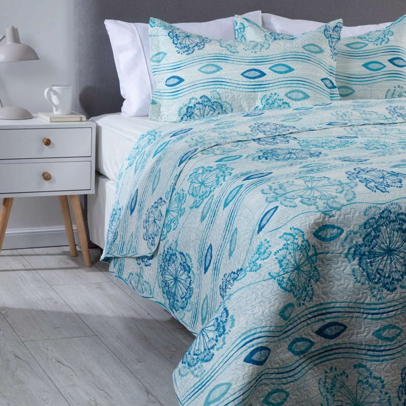 CUBRECAMA ESTAMPADO ULTRA 2 PLAZAS TURQUESA - 4