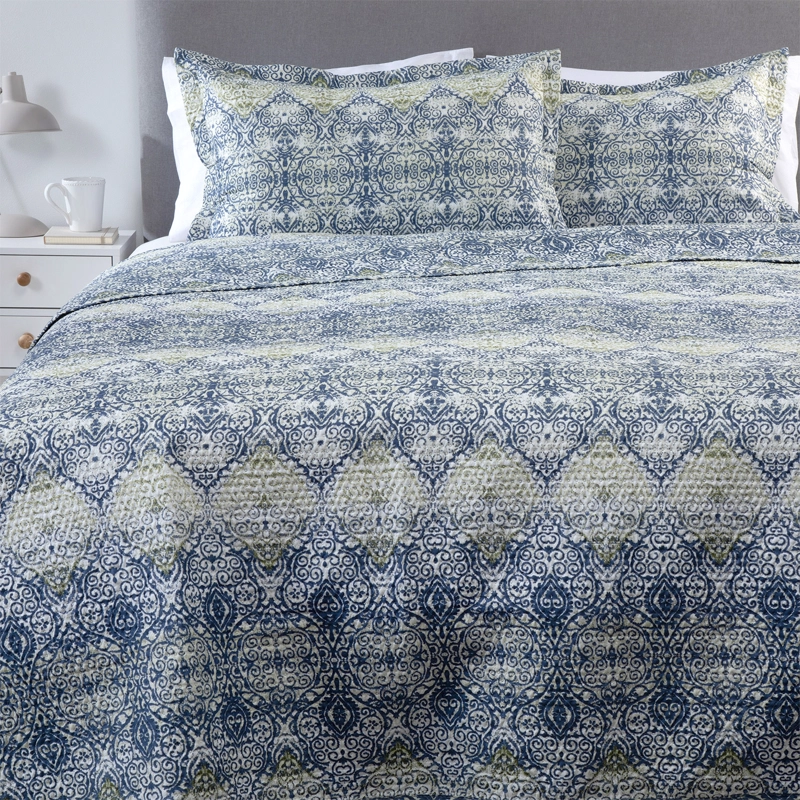 CUBRECAMA ESTAMPADO ULTRA 2 PLAZAS AZUL - 1