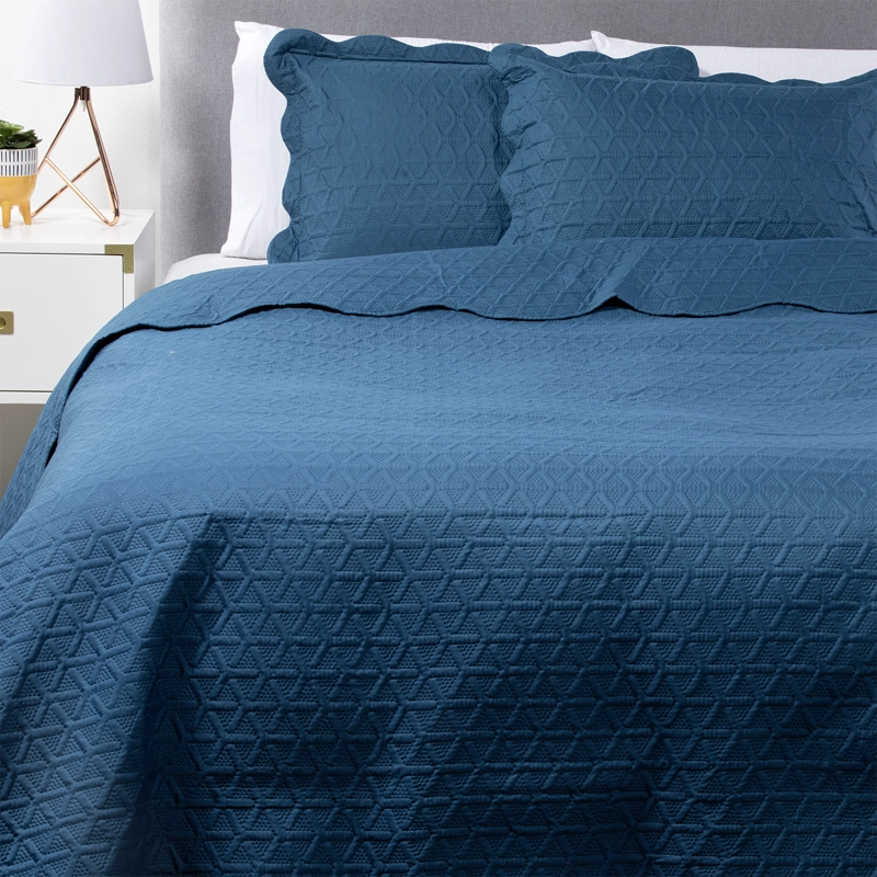 CUBRECAMA LISO AZUL KING - 1