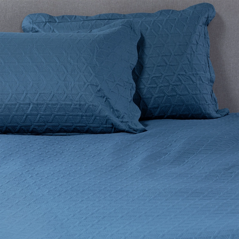 CUBRECAMA LISO AZUL KING - 2