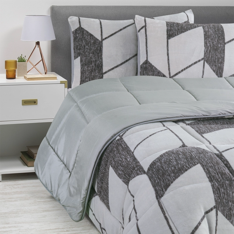 PLUMON CORAL ESTAMPADO KING GRIS - 2