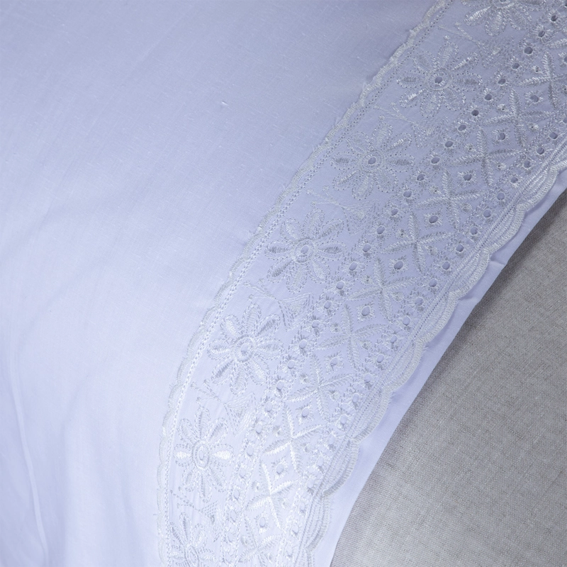 JUEGO DE SABANA BRODERI BLANCA 2P - 3