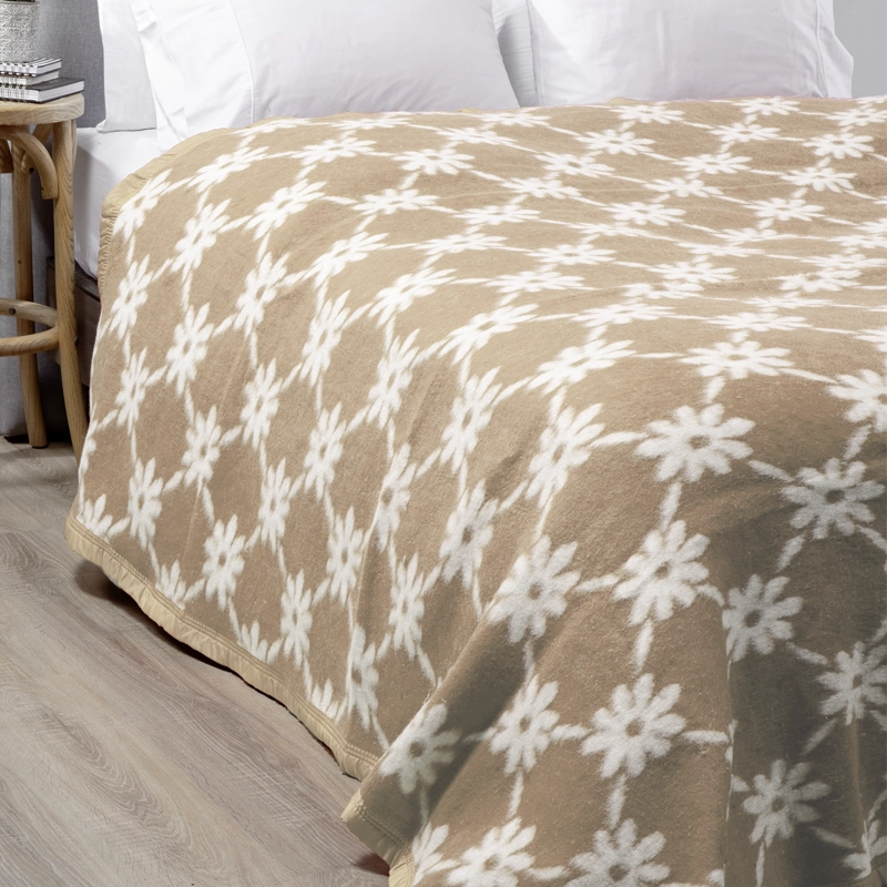FRAZADA JAQUARD PUNTO BEIGE 2P - 2