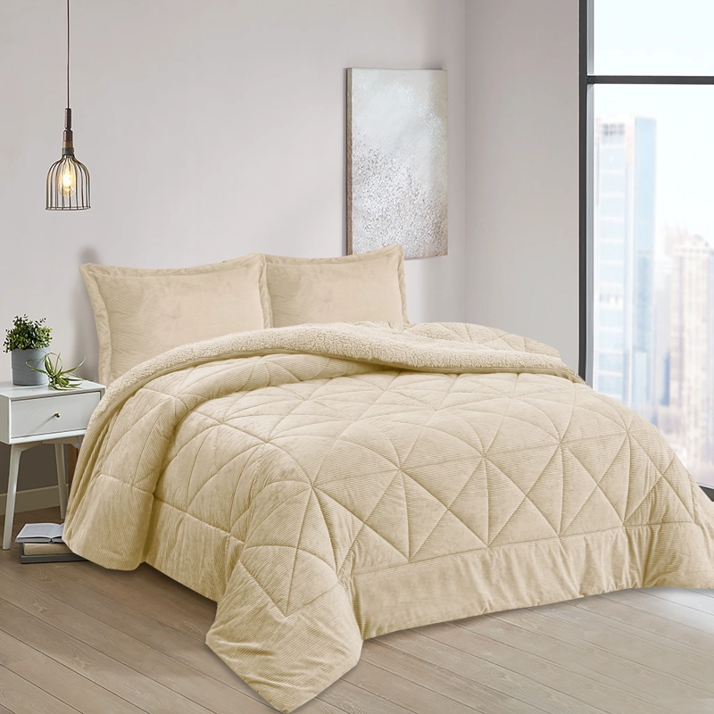 PLUMON BABYCORD BEIGE 1.5 PLAZAS - 1