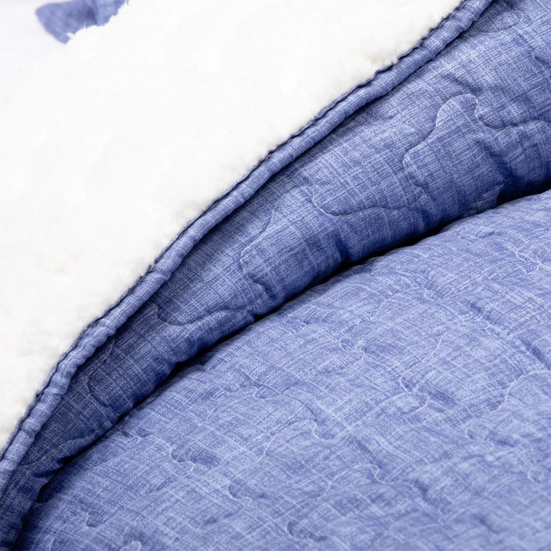 CUBRECAMA SHERPA ESTAMPADO SINGLE - AZUL - 4
