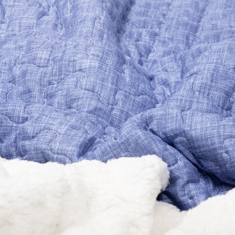 CUBRECAMA SHERPA ESTAMPADO SINGLE - AZUL - 6