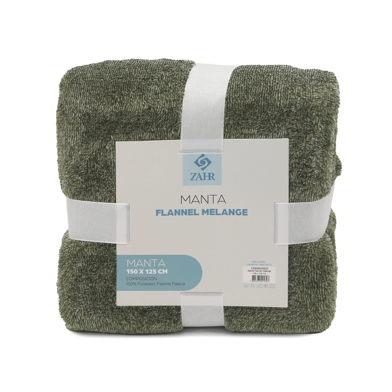 MANTA JACQUARD FLANNEL MELANGE VERDE - 1
