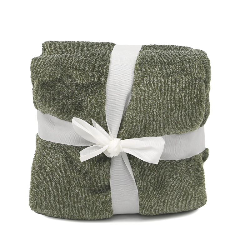 MANTA JACQUARD FLANNEL MELANGE VERDE - 2