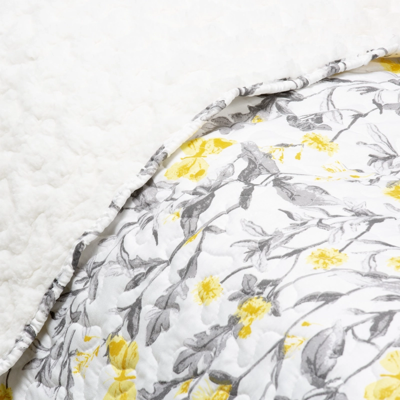 CUBRECAMA SHERPA ESTAMPADO AMARILLO - 2