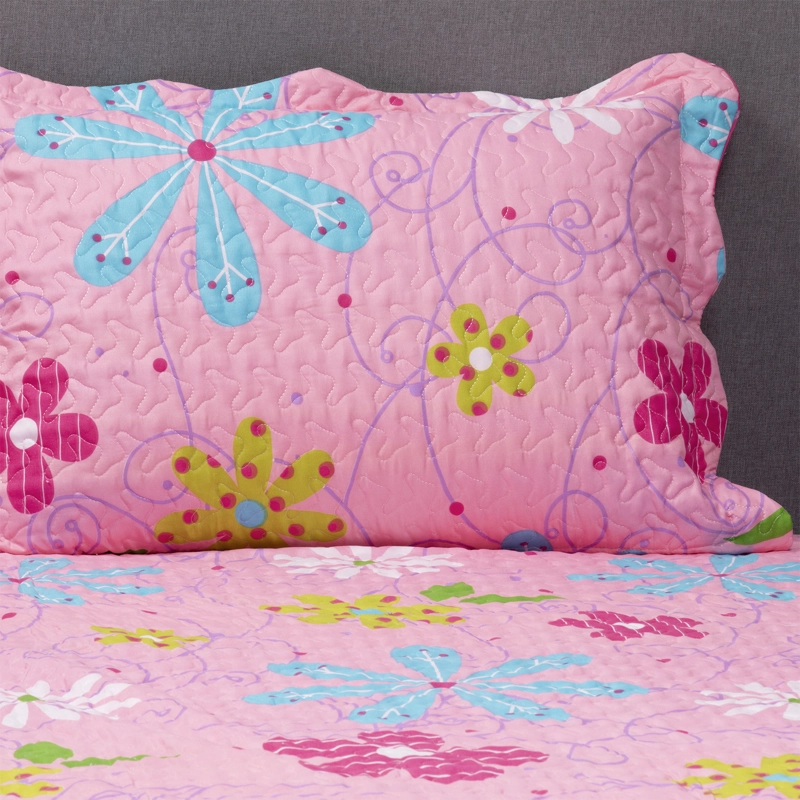 CUBRECAMA ESTAMPADO 1.5 PLAZAS ROSADO - 3
