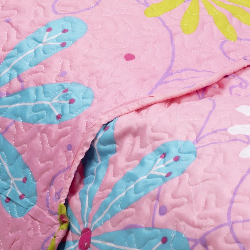 CUBRECAMA ESTAMPADO 1.5 PLAZAS ROSADO - 4