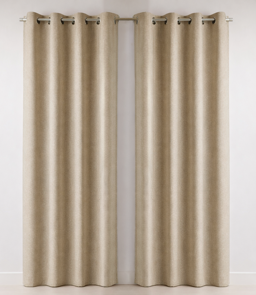 SET 2 CORTINAS BLACKOUT NORDIC TOSTADO - 1