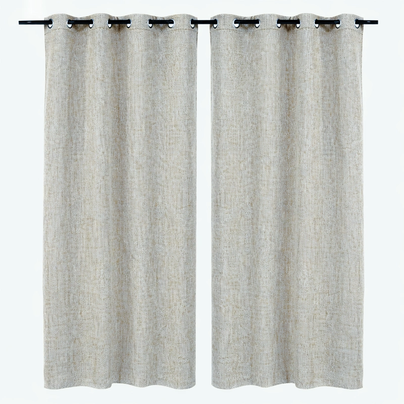 SET 2 CORTINAS TIPO LINO GRIS - 1