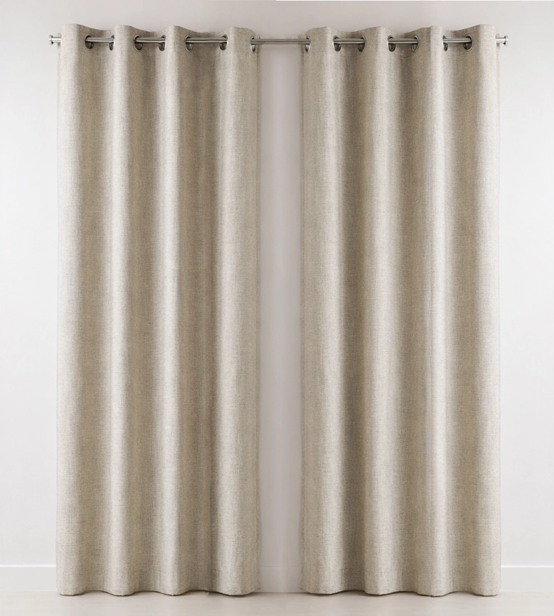 SET 2 CORTINAS BLACKOUT NEW PETRA BEIGE - 1