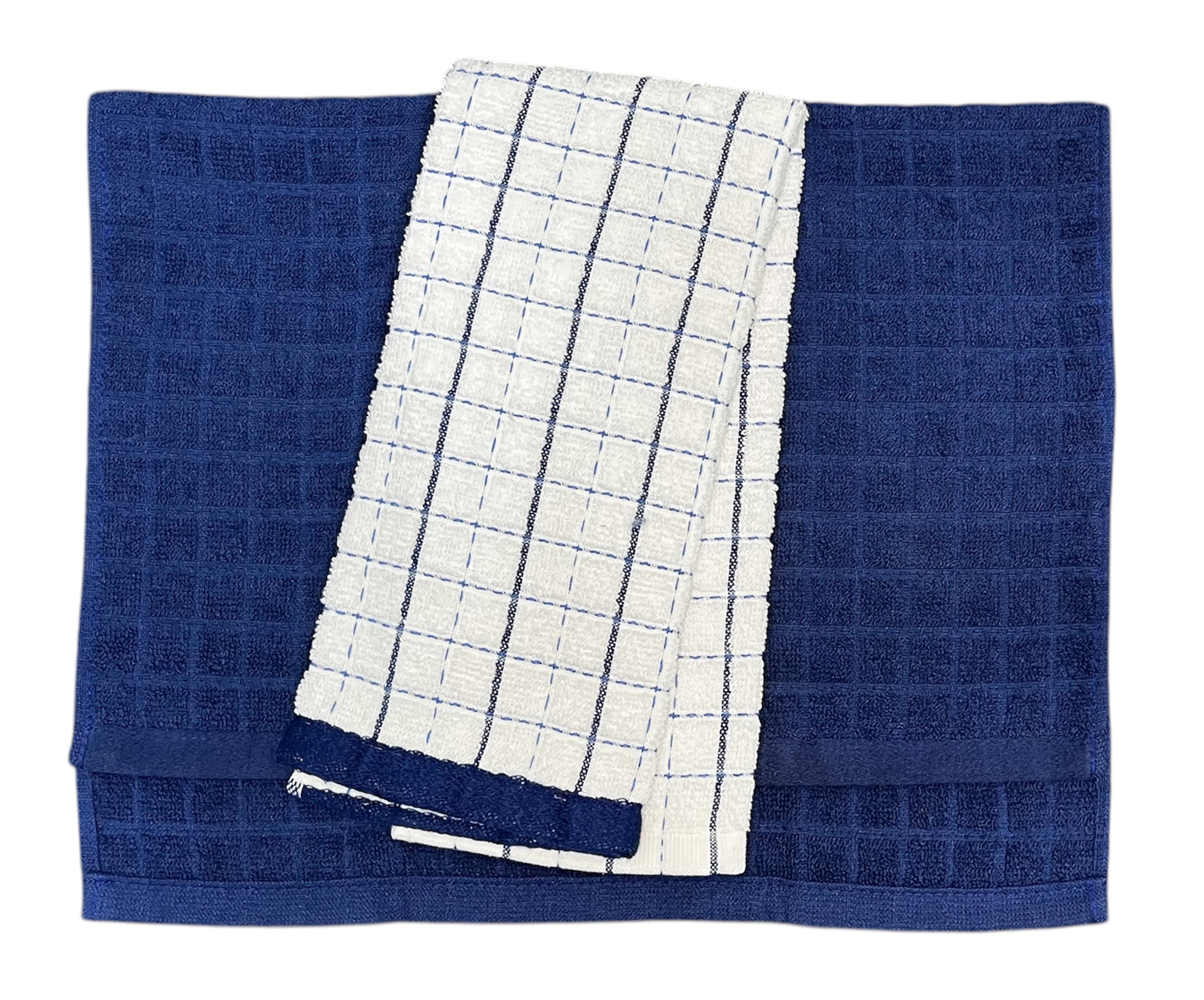 SET DE 2 PAÑOS DE COCINA TEJIDO AZUL - 1